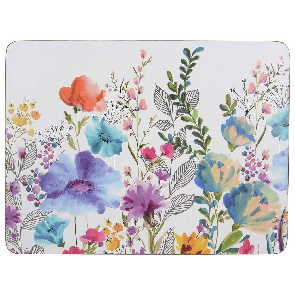 Creative Tops Meadow Floral Placemats And Coasters Rectangular 30 x 23 cm Pack Of 4 Multicolour