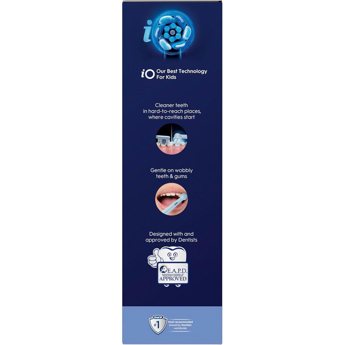 Oral-B iO Kids Disney Stitch Electric Toothbrush 1 Toothbrush Head 1 Travel Case 3 Modes With Kid-Friendly Sensitive Mode Ages 6+ Light Blue