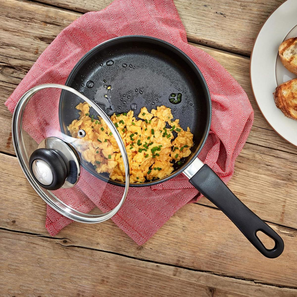 Judge Vista Saucepan 14cm/900ml Medium Non-Stick Stainless Steel Shatterproof Vented Glass Lid Silver