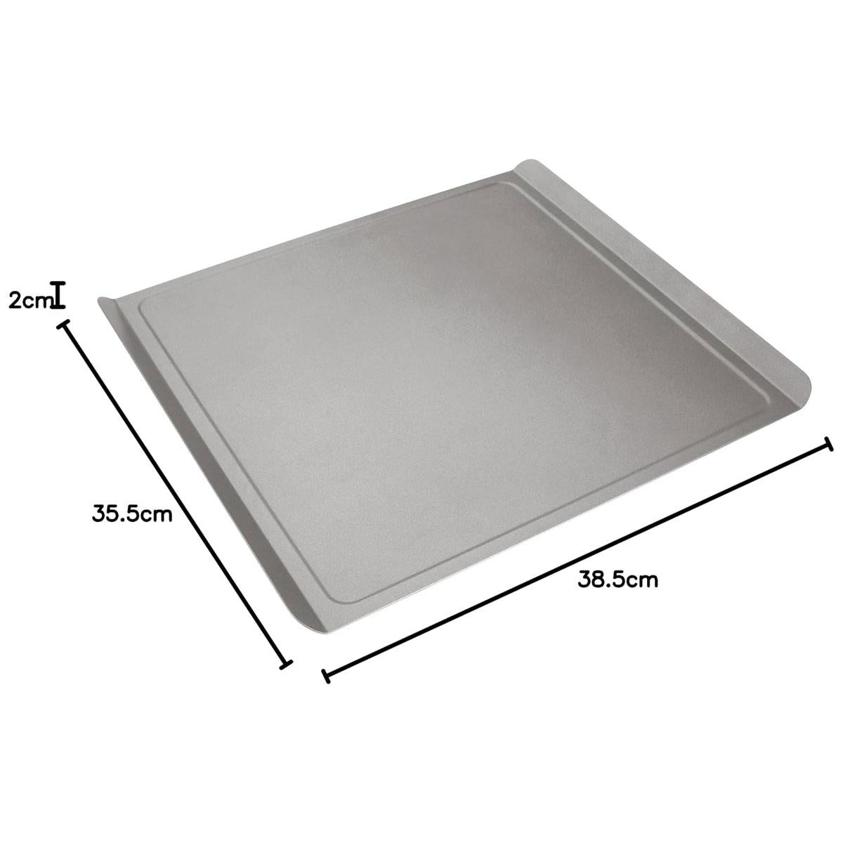 Judge Square Flat Baking Sheet With Raised Edges Non-Stick Carbon Steel Large 33 x 33cm Grey