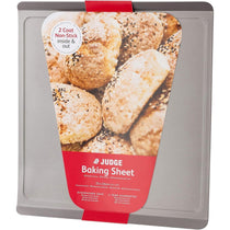 Judge Square Flat Baking Sheet With Raised Edges Non-Stick Carbon Steel Large 33 x 33cm Grey
