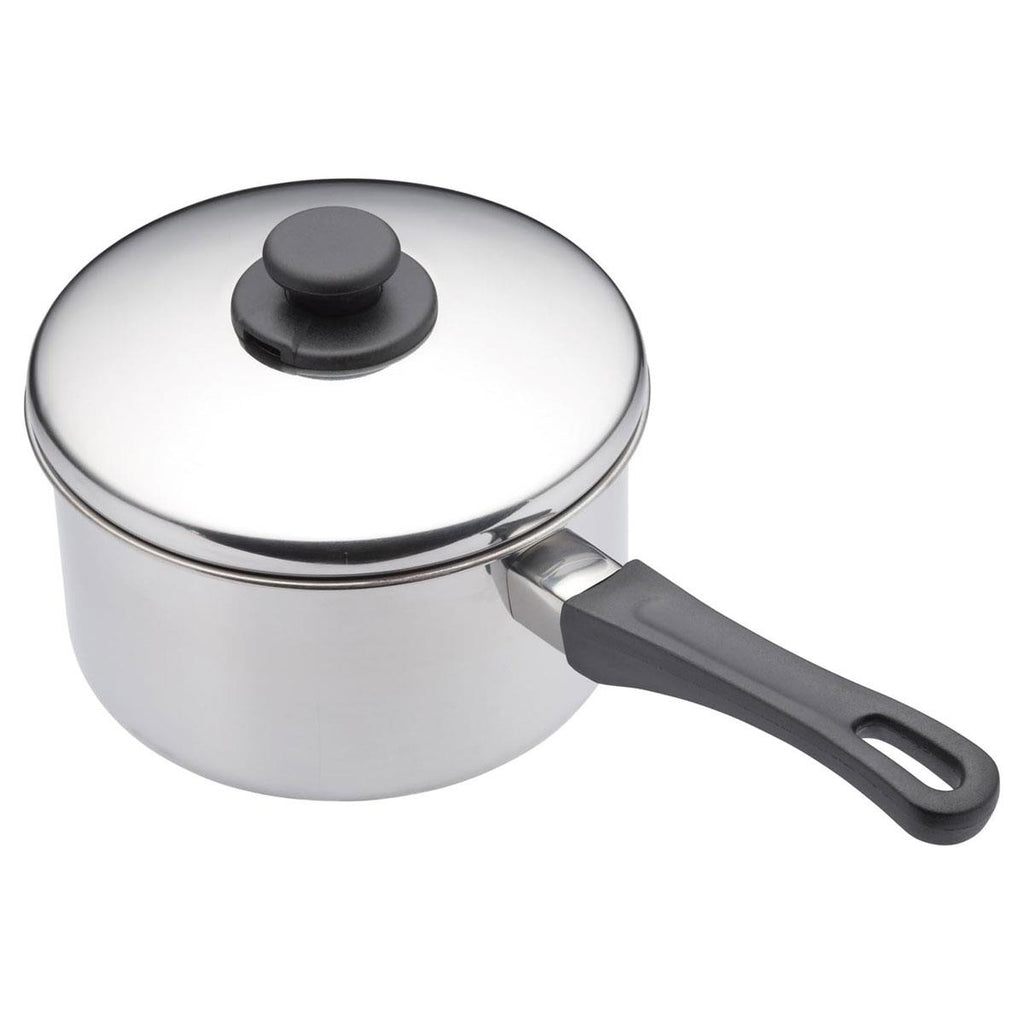 KitchenCraft Stainless Steel Extra Deep Saucepan 12cm With Lid And Heat-Resistant Handle Silver