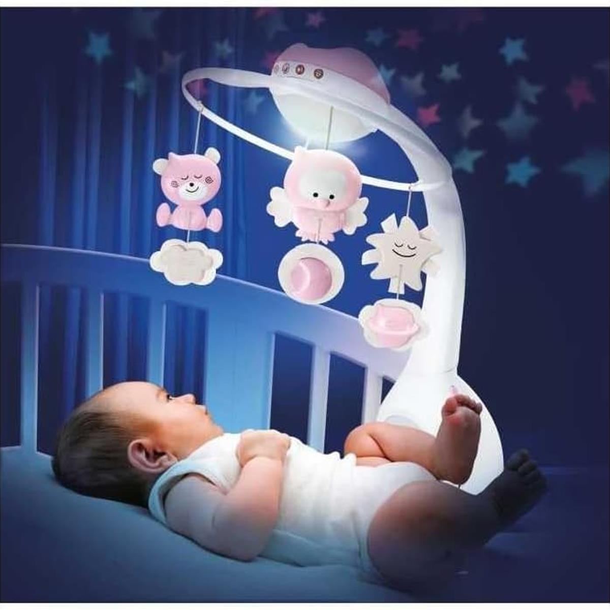 Infantino 3-In-1 Baby Musical Mobile Projector Night Light Pink