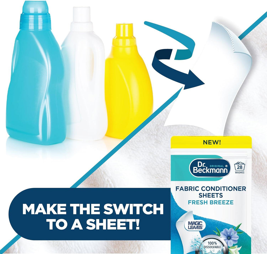 Dr. Beckmann Fabric Conditioner Sheets Fresh Breeze 100% Dissolvable 14 Sheets/28 Washes