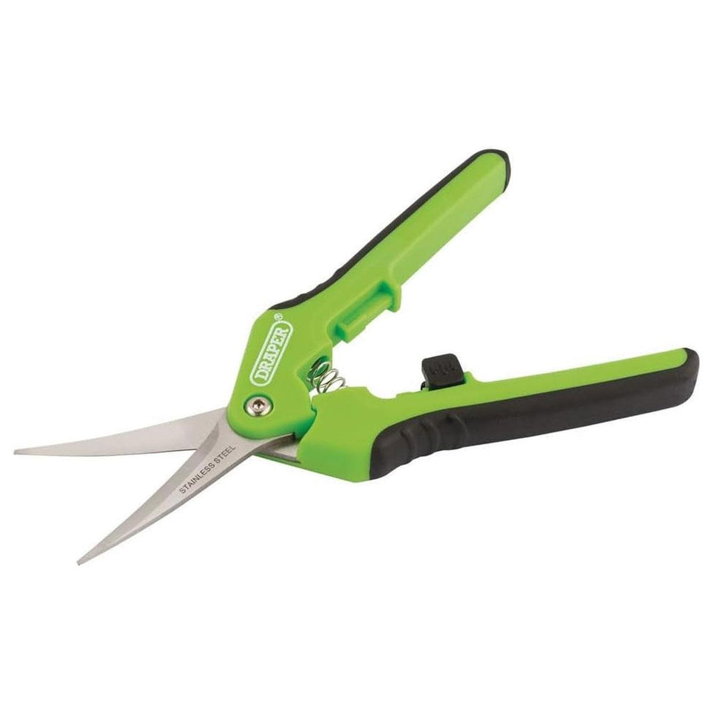 Draper Precision Curved Pruning Secateurs 165mm Green/Black