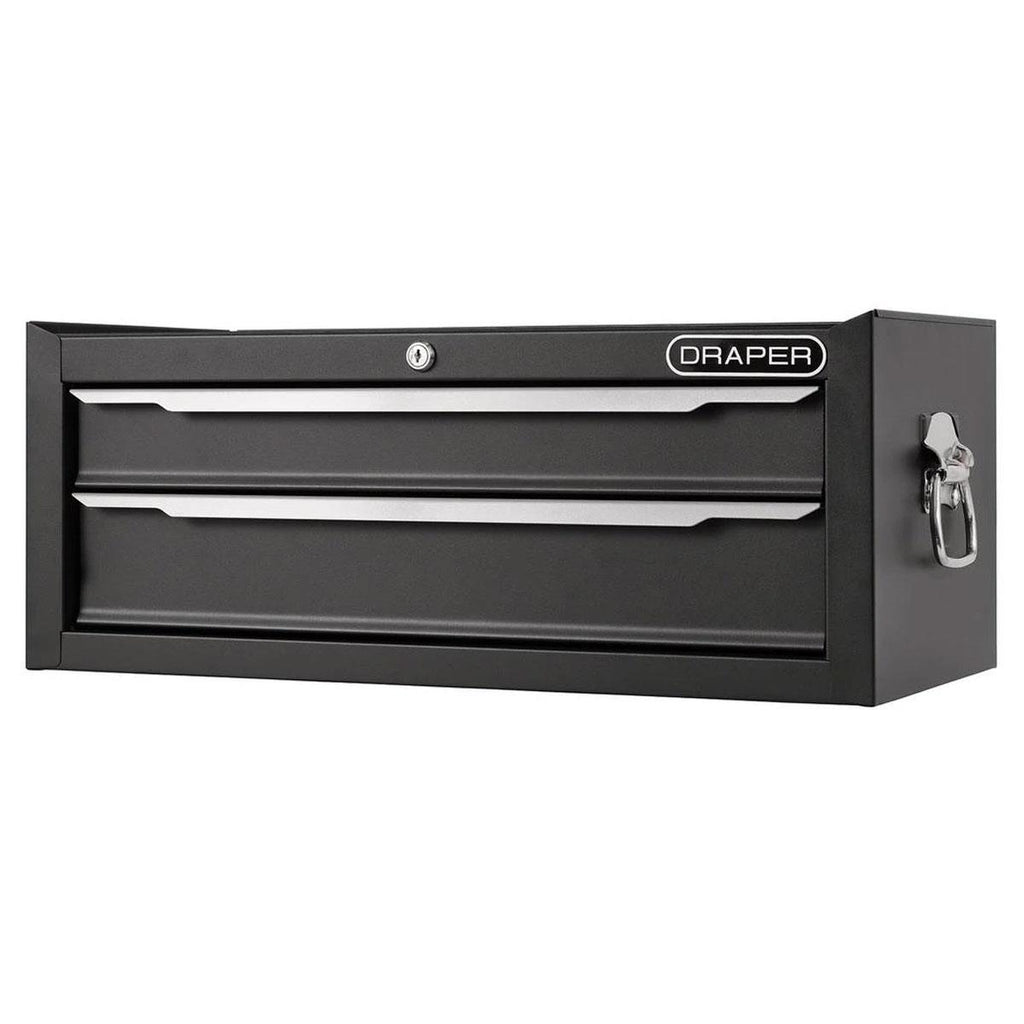 Draper Mid-Tool Chest 2 Drawer 26 Inch Workshop Tool Storage Lockable Black