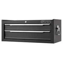 Draper Mid-Tool Chest 2 Drawer 26 Inch Workshop Tool Storage Lockable Black