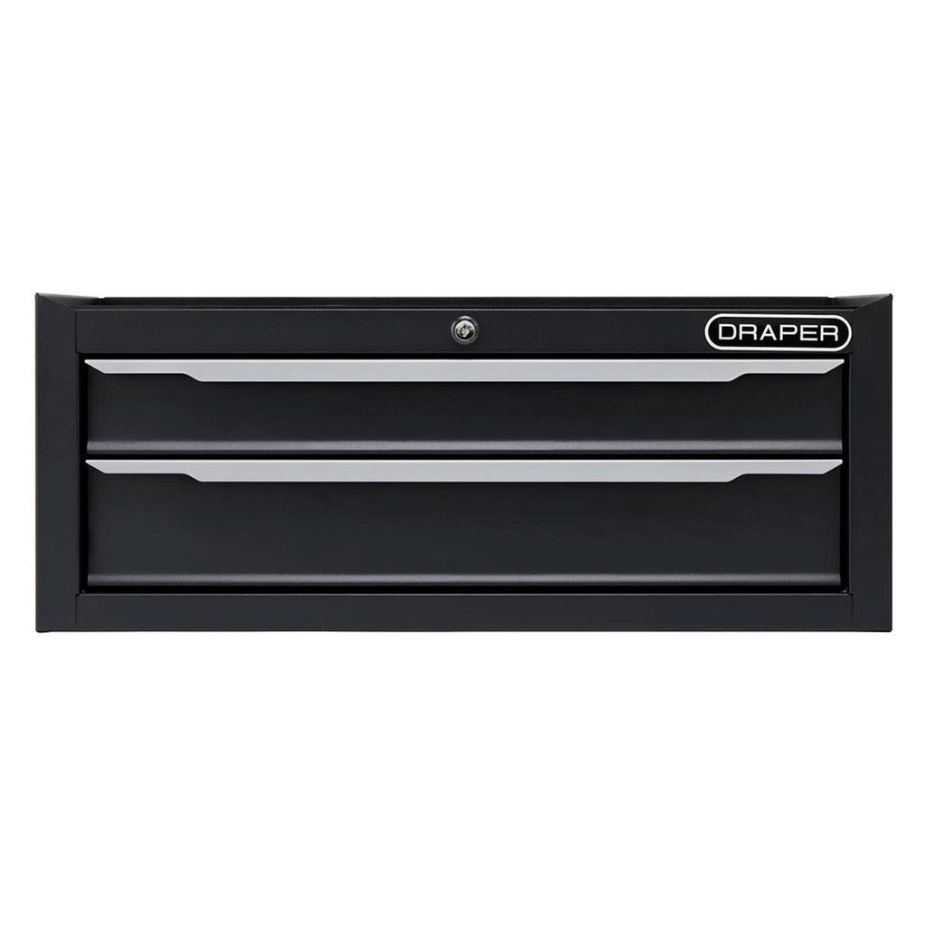 Draper Mid-Tool Chest 2 Drawer 26 Inch Workshop Tool Storage Lockable Black