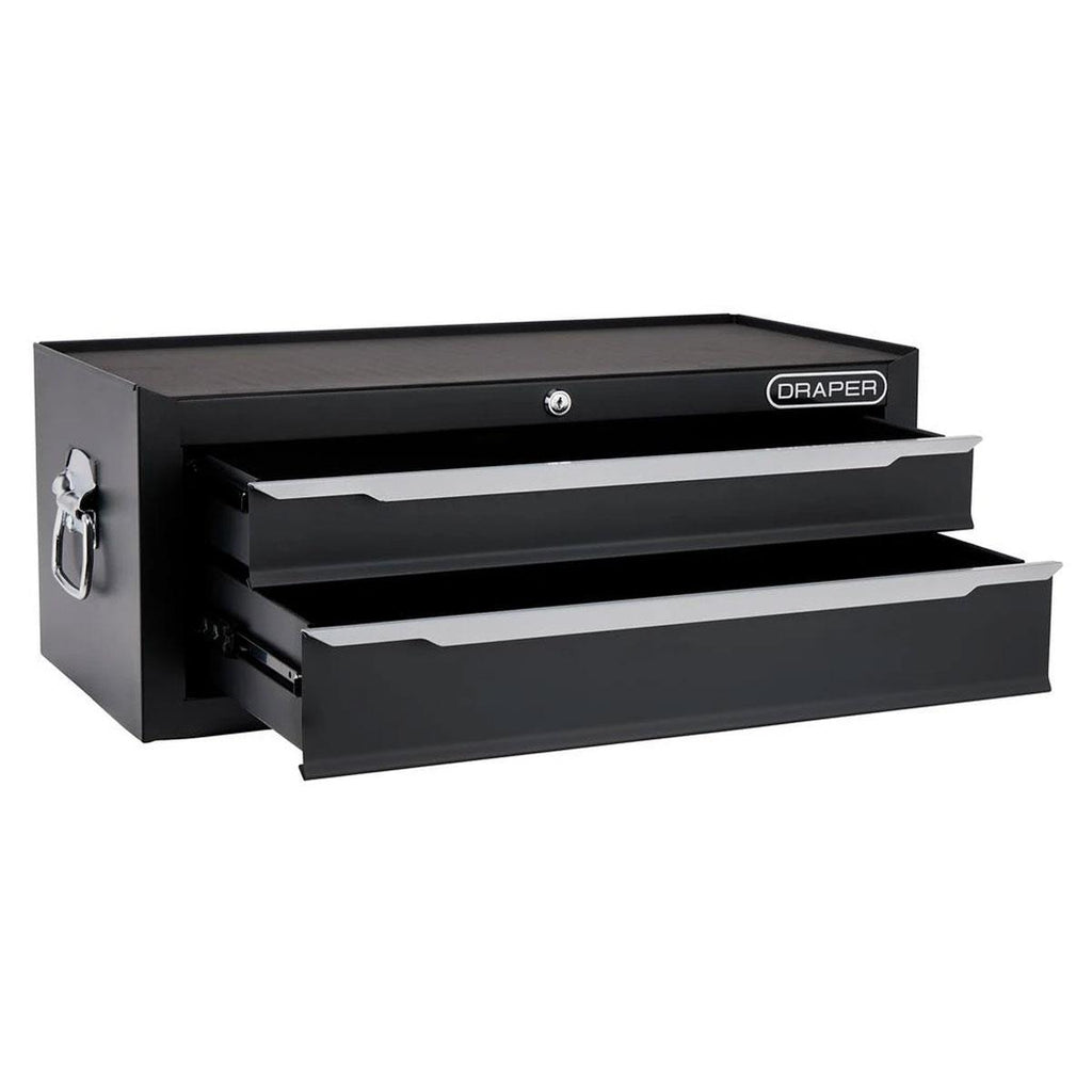 Draper Mid-Tool Chest 2 Drawer 26 Inch Workshop Tool Storage Lockable Black