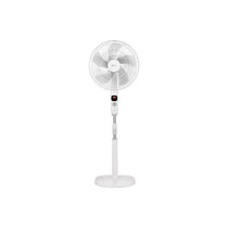 Igenix 16 Inch Digital Pedestal Fan 12 Speed Settings Oscillating Ultra Quiet Adjustable 12hr Timer And Remote Control White