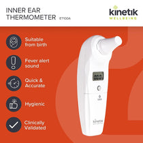 Kinetik Wellbeing Inner Ear Thermometer Fever Alert Body Temperature Thermometer Quick And Accurate White