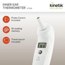 Kinetik Wellbeing Inner Ear Thermometer Fever Alert Body Temperature Thermometer Quick And Accurate White