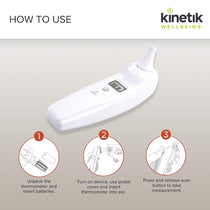 Kinetik Wellbeing Inner Ear Thermometer Fever Alert Body Temperature Thermometer Quick And Accurate White