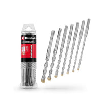 Einhell SDS Plus Hammer Drill Bit Set 4-Cut 160mm 6mm–14mm 7 Piece Silver
