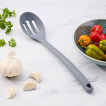 Judge Silicone Kitchen Tools Slotted Spoon Non-Slip Handle Grey
