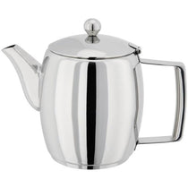 Judge Traditional Hob Top Teapot 10 Cup Large 2 Litres Stainless Steel Stovetop Tea Kettle Stay Cool Handle Non-Drip Spout Silver