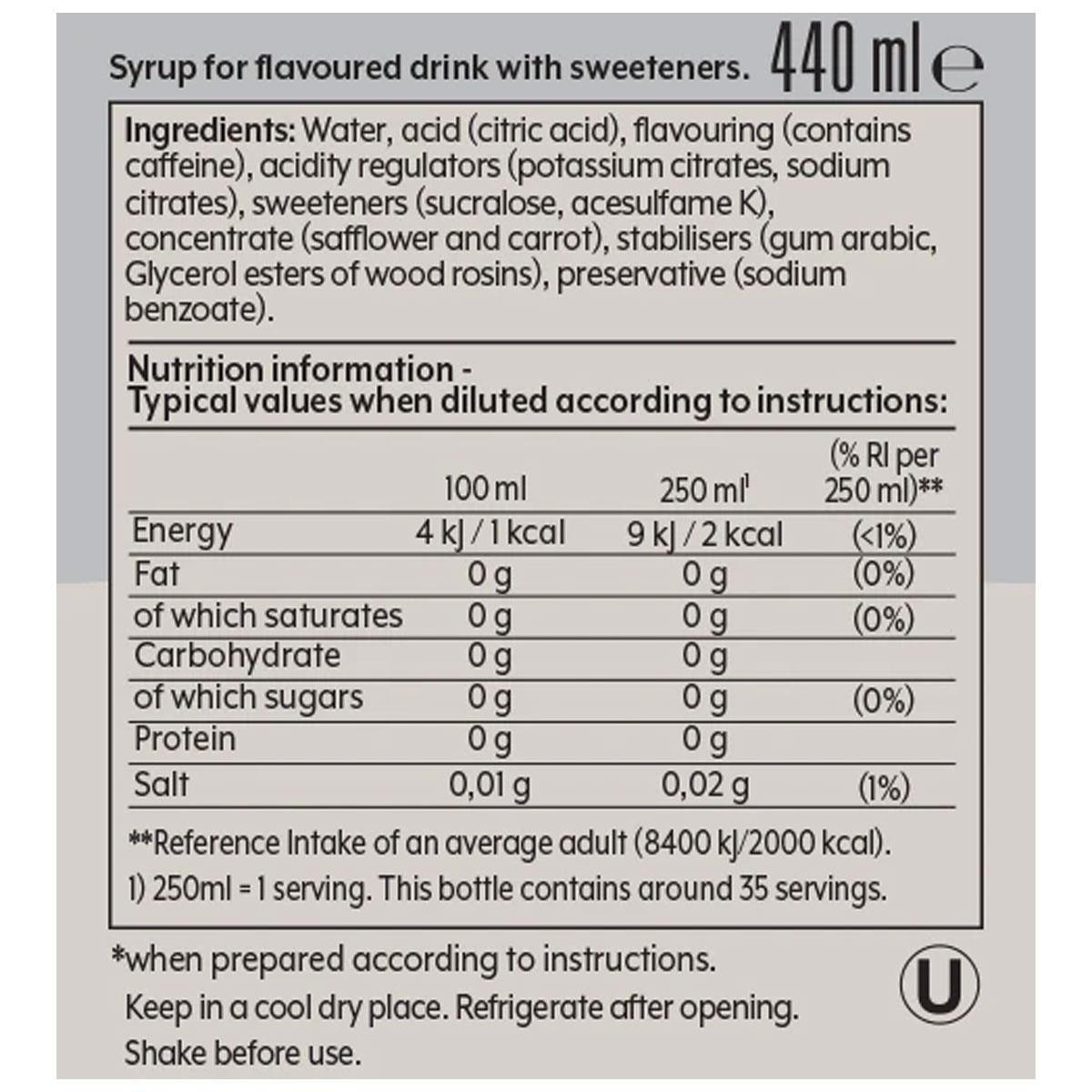 Sodastream Diet Mountain Dew Syrup Drink Mix Sugar Free Sparkling Water 440ml