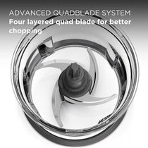 Kenwood Easy Chop Mini Chopper Food Processor Ice Crushing 2 Speeds Quad Blade System Anti-Slip Ring 500W 0.5L Bowl White