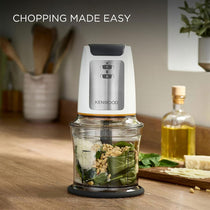 Kenwood Easy Chop Mini Chopper Food Processor Ice Crushing 2 Speeds Quad Blade System Anti-Slip Ring 500W 0.5L Bowl White