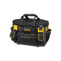 Stanley FatMax Round Top Rigid Tool Bag 50cm (20in) Quick Tool Access Wide Opening Zip Design Multiple Internal External Pockets Carry Handle Shoulder Strap 20kg Load Capacity Yellow/Black