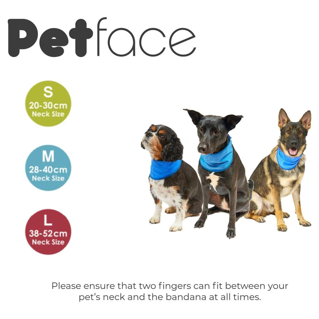 Petface Cooling Summer Pet Bandana Large 38-52 cm Neck Blue