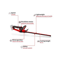Einhell Professional GP-CH 18/50 Li BL-Solo Cordless Hedge Trimmer 18V Power X-Change Cutting Length 50cm Without Battery Red/Black