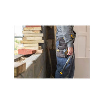 Stanley Leather Tool Pouch Double Pocket Nail Organiser And Hammer Loop Dark Brown
