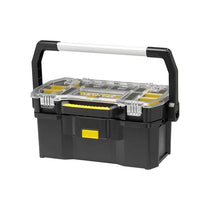 Stanley Tote Plus Toolbox Organizer 19 Inch Heavy Duty Plastic Tool Box Black/Yellow