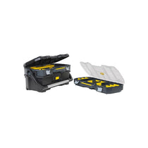 Stanley 24-Inch Heavy Duty Toolbox Tote With Portable Organizer Removable Dividers And Metal Latch (60cm) Black/Yellow