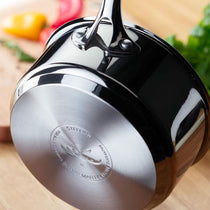 Stellar James Martin 18cm 2.5L Stainless Steel Saucepan With Vented Tempered Glass Lid Induction And Oven Safe Silver