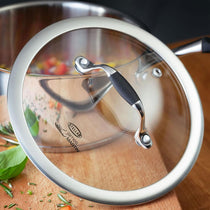 Stellar James Martin 18cm 2.5L Stainless Steel Saucepan With Vented Tempered Glass Lid Induction And Oven Safe Silver