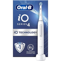 Oral-B iO4 Rechargeable Electric Toothbrush With Travel Case 4 Brushing Modes And Smart Pressure Sensor White
