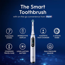 Oral-B iO9 Electric Toothbrush White With 1 Brush Head Charging Travel Case, 7 Cleaning Modes And App Connectivity