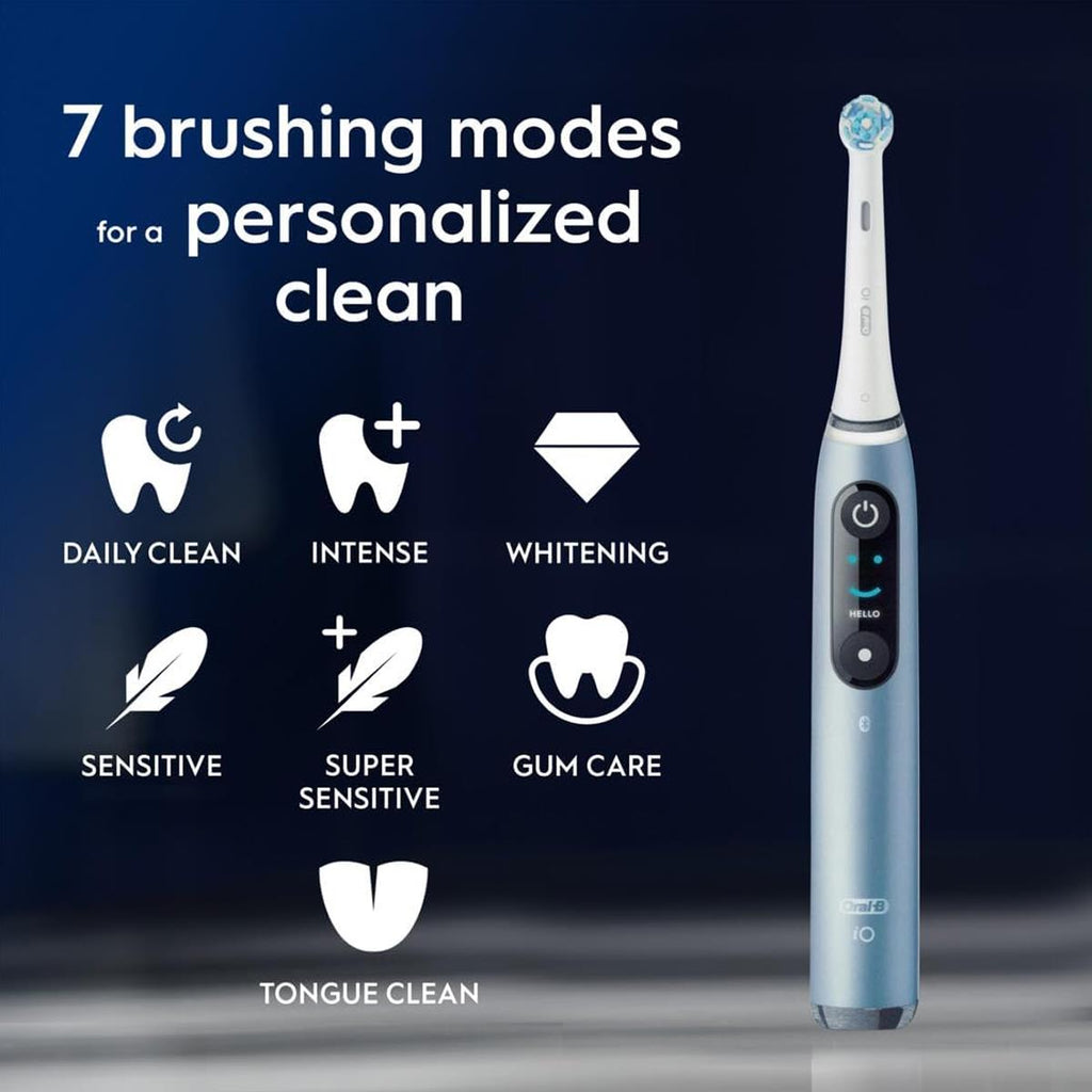 Oral-B iO9 Electric Toothbrush White With 1 Brush Head Charging Travel Case, 7 Cleaning Modes And App Connectivity
