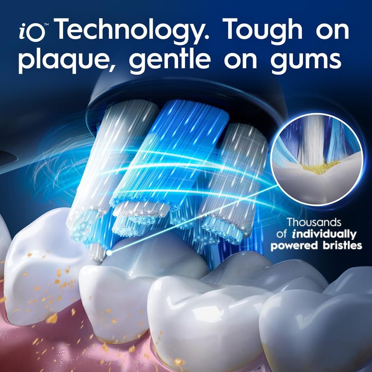 Oral-B iO9 Electric Toothbrush White With 1 Brush Head Charging Travel Case, 7 Cleaning Modes And App Connectivity