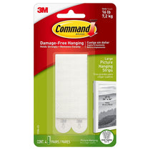 3M Command Large Picture Hanging Strips 4 Sets White Holds Up to 7.2 kg For Frames Up to 60 x 90 cm