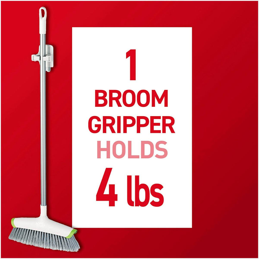3M Command Broom Gripper 1 Holder with 2 Adhesive Strips White Holds Up to 1.8 kg