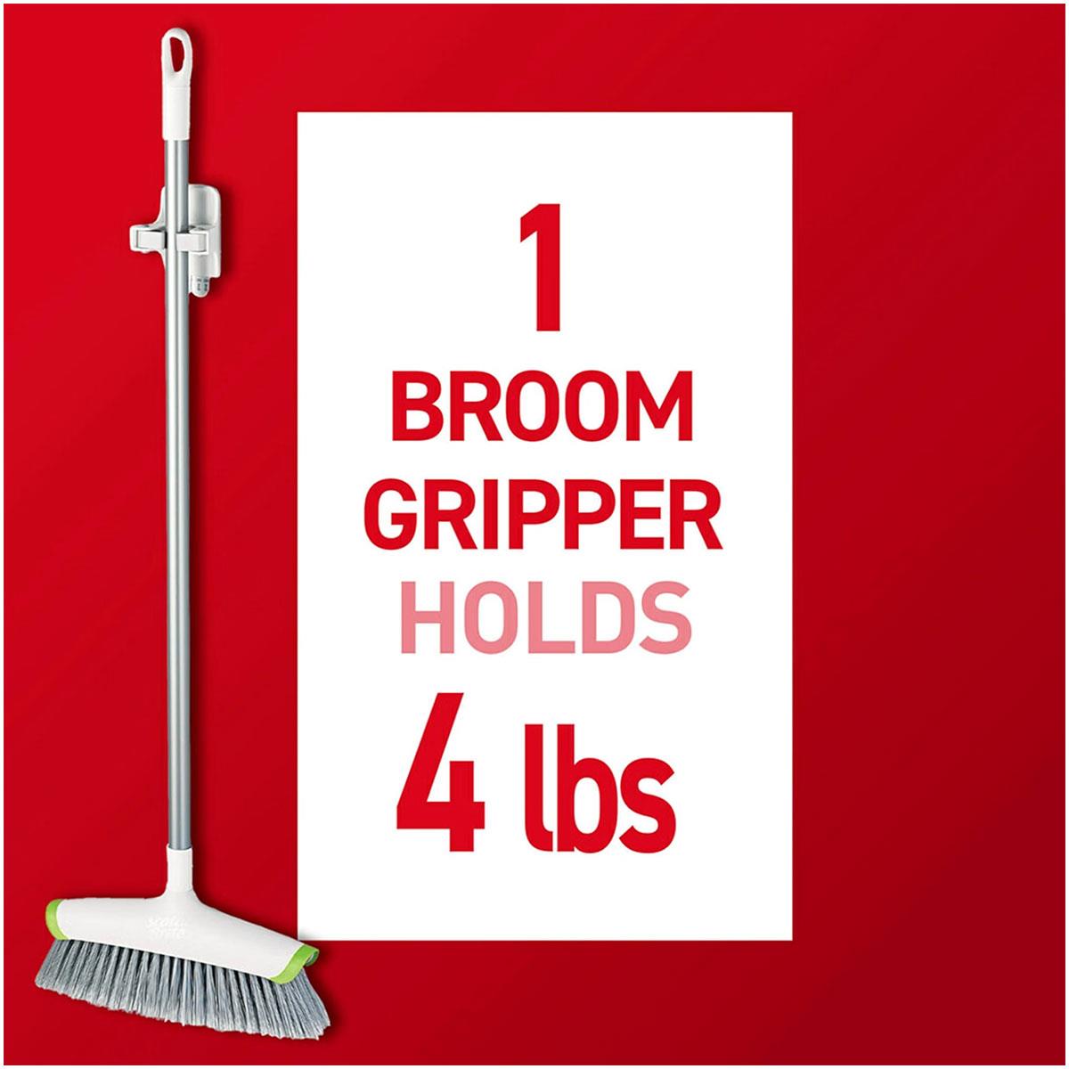 3M Command Broom Gripper 1 Holder with 2 Adhesive Strips White Holds Up to 1.8 kg
