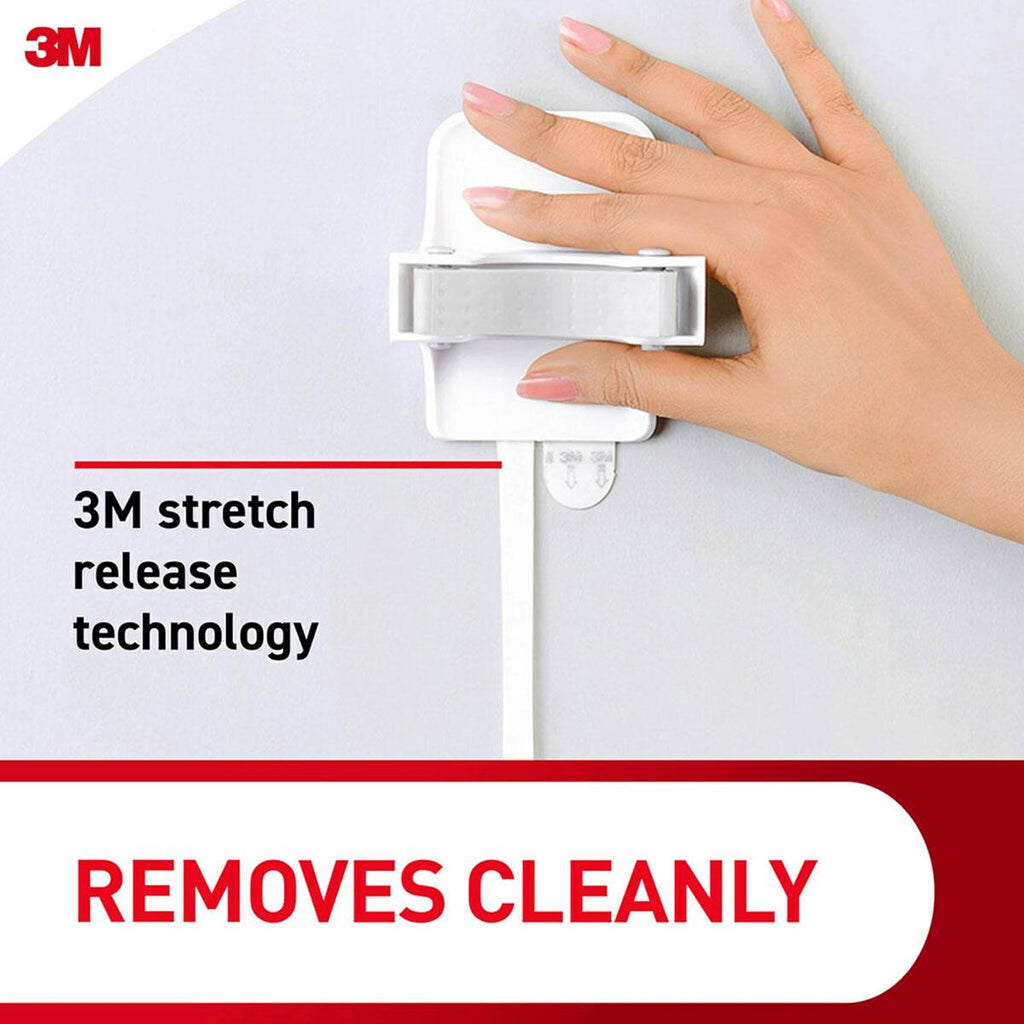 3M Command Broom Gripper 1 Holder with 2 Adhesive Strips White Holds Up to 1.8 kg