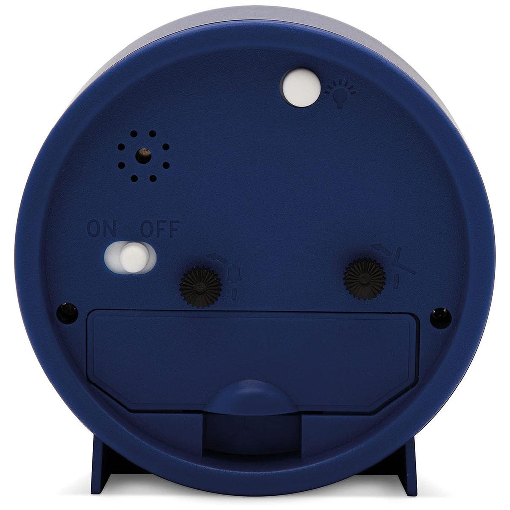 Acctim Gaby Small Analogue Alarm Clock Contemporary Round Quartz Bedside Clock Midnight Blue Battery Powered
