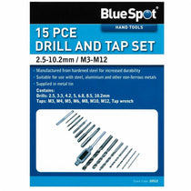 Blue Spot Tools Drill And Tap Set (M3-M12) (2.5-10.2mm) - 15 Piece
