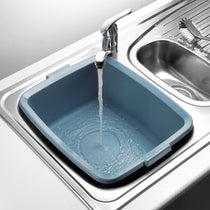 Addis Large Washing Up Bowl 12L Air Blue Plastic Utility Basin With Handles for Kitchen Belfast and Butler Sinks