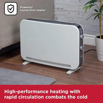 Black And Decker 2200W Portable Convection Heater 3 Heat Settings 800W 1200W 2200W Adjustable Thermostat White