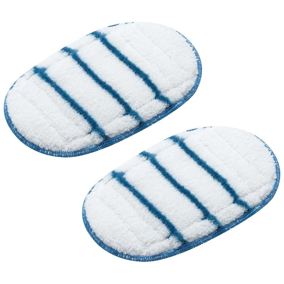 Black And Decker SteaMitt Replacement Microfibre Pads 2 Pack Washable Steam Cleaning Mitts White