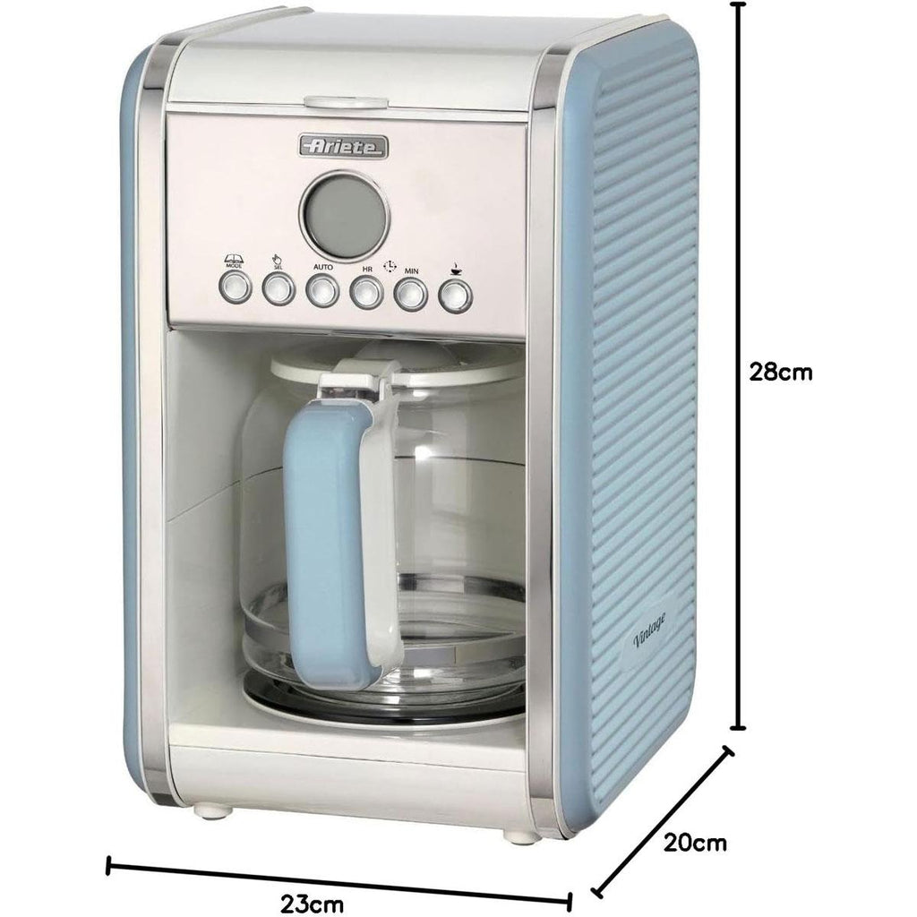 Ariete Cordless Electric Kettle Vintage Dome 1.7L 2000W Stainless Steel Glossy Blue