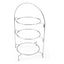 Artesa 3 Tier Afternoon Tea Cake Stand Silver Food Safe Metal Serving Display 29 x 19.5 x 43cm