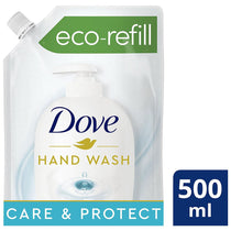 Dove Care & Protect Liquid Hand Soap Refill with ¼ Moisturiser Antibacterial Formula Oat Blossom 500ml