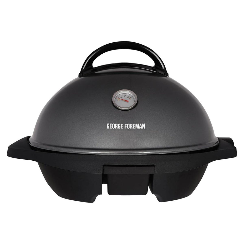 George Foreman Indoor Outdoor Electric BBQ Grill 2400W Black with 1500cm² Cooking Surface Variable Temperature Control