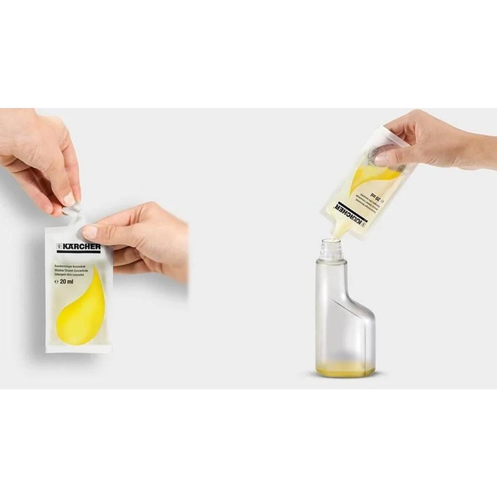Karcher Window Cleaner Concentrate RM 503 Sachets For Window Vac Glass, Mirrors And Shower Cubicles 4 x 20ml Pack