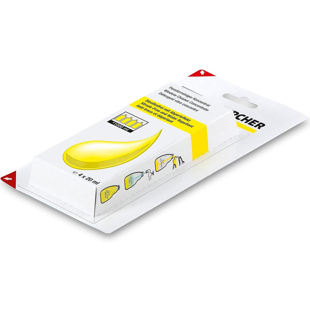 Karcher Window Cleaner Concentrate RM 503 Sachets For Window Vac Glass, Mirrors And Shower Cubicles 4 x 20ml Pack